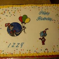 Dr Seuss - Cat In The Hat This was a buttercream transfer done from a coloring book.. It was my second attempt at a b/c transfer.