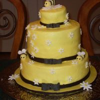 Bumble Bee this was a try at the anne geddes bumble bee cake. Bottom tier was white cake,middle was chocolate and the top was an individual cake for...