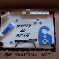 Old Age Survival Kit thanks to all the other "over the hill cakes" on c.c - I was able to pull this off for a director of a senior care center.