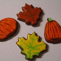 Fall Cookies These were just for fun. My mom, sister, and I were trying different things with maple leaves and pumpkins. These were the only one's...