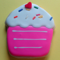 Cupcake Cookie NFSC with RI. Hard to see in the photo, but I put a little disco dust on the frosting portion of the cupcake.. tfl