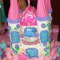 Princess Cloud Castle Cake for my daughter's 5th b'day. Combo of Disney princess and Magic of Pegasus castle in clouds:) Fondant covered/decorated...