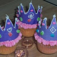 Princess Cupcakes Made 25 of these for friends daughter's 5th birthday. Was working late and got tired..so details of execution could have been a bit...