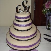 Simple Round Fondant Covered Cake Cake flavors were Chocolate chocolate mousse cake and bananas foster cake all covered in MMF. This was my first attempt at a fondant...