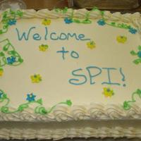 Quick Celebration Cake This was a last minute cake for someone joining a business. Cake is decorated with all buttercream.