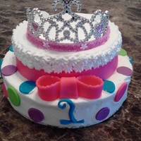 Girls 1St Birthday Smash Cake Banana cake with whip cream icing and fondant decorations