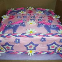 Sides Of Cowgirl Pony Cake Borders are made of braided MMF. Stars on sides as well.