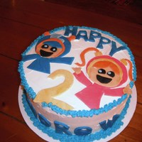 Team Umizoomi Vanilla cake covered in whipped cream and fondant characters