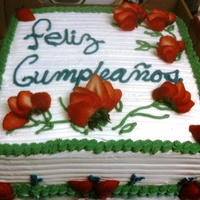 Strawberry Flowers Whipped cream and strawberries for decoration