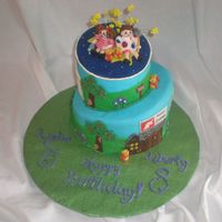 Animal Crossings Based on the video game "Animal Crossings." Had a blast with this cake! It was my first Topsy Turvy cake, and it wasn't near...