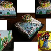 Mario_Cake.jpg For my 7yo cousin. He wanted Mario and Luigi, so I did this Super Mario World themed cake. I wish I knew how to make a photo collage so you...