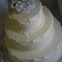 1St Wedding Cake I finally got my first wedding cake under my belt :) I was soooo stressed over this one. I thought I'd NEVER get that frosting smooth...