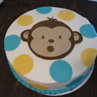 Mod Monkey buttercream icing with fondant accents
