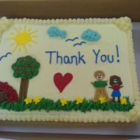 Teacher Appreciation #1 Sheet cake for teacher appreciation at my son's school. Cake is white chocolate with strawberry filling and buttercream dream. I got...