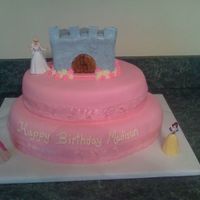 Castle Cake This cake was for a little girl who was turning 4. She was sure the bride doll was cinderella so we just went with that. My castle did not...