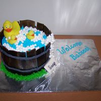 Baby Shower Cake BC icing, fondant airbrushed wood slats. This was so much fun to make.