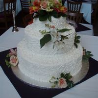 Scrolls And Fresh Flowers WASC with Raspberry filling and Regular buttercream