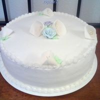My First Wedding Cake This is only the bottom layer of the wedding cake. I have never made Cala Lilies before but thanks to all of your help on this site it was...