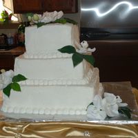 This Is My First Wedding Cake All buttercream frosting. Tiers are white, strawberry and chocolate