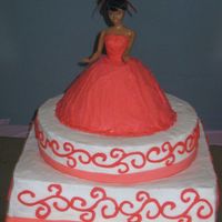 My Sister's Quinceanera Cake My sister had a professional make a big cake, but she wanted strawberry and chocolate and my mom ordered it all white, so I ended up making...