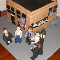 Doowop I loved how the figures came out, but not so thrilled with the building. Stacked two 10 inch square cakes. Top cake was Chocolate Cake with...