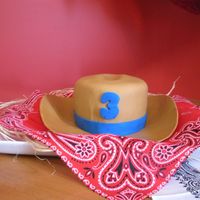 Cowboy Hat My son's third birthday cake for his Cowboy Birthday Party.