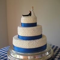 My First Wedding Cake This was the first wedding cake that I have made. (Maybe the last.) I still have lots of work to do to get my skills perfected. The bride...