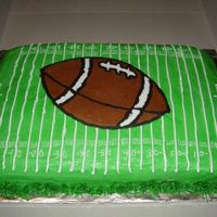 Football Cake First cake sold to a complete stranger. She requested a football cake, and this is what I come up with. I charged her $17.50, and she gave...