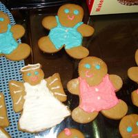 Gingerbread People This was my first time decorated cookies, and I was in a rush. I used cinnamon/ginger icing.