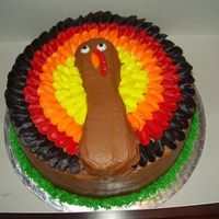 Turkey Cake This is the second turkey cake that I've done this year. It is a 2-layer 8 in. Devil's Food w/ Ding Dong Creme (recipe on this...