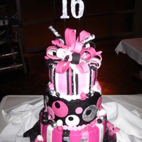 Haley's Sweet 16 This was for my niece's 16th birthday. She wanted pink, black and silver. She LOVED it! Thanks to andlydle on CC for the inspiration...