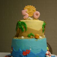 Beach 50Th used several cc'ers ideas. buttercream with fondant accents