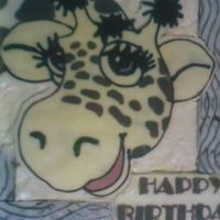 Chocolate Giraffe On A 16Inch Cake 