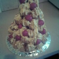 Croquembouche With Caramel Chocolate And Filling first time attempt making a croquembouche. it is solid - as in there are profiteroles all the way to the centre. some are caramel custard,...