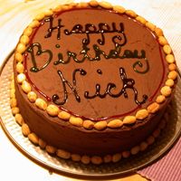 Chocopeanut Bday Cake One of three nearly identical chocolate birthday cakes I made in one week. The first was strawberry-chocolate and the third was double...