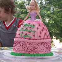 Barbie Princess Cake This was a barbie doll stuck in a chocolate cake decorated to look like her skirt for my little sister's birthday. All of her friends...
