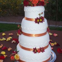 Eyelet Lace Wedding Cake the bride wanted the cake to look like it had lace on it. i did my best! oh and i used contour pans, although i don't know that i see...