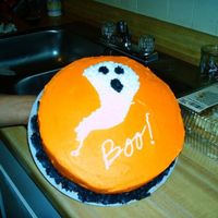 "boo #1" This was my very first cake I have ever decorated. I'm pretty happy with the way it turned out... but I can't wait until I learn...
