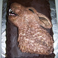 Wolf Cake I helped my friend make her daughter's birthday cake. She iced the cake and I made the wolf.