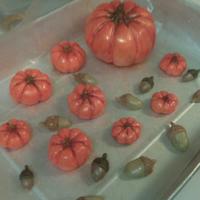 Pumpkins And Acorns Gumpaste pumpkins and acorns.