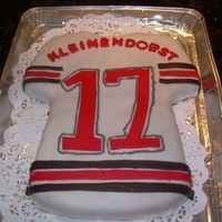 Hockey Jersey Made for Klein's last day before leaving for hockey school