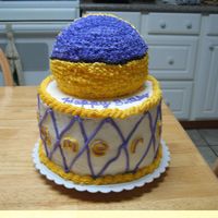 Basketball Cake Basketball cake for my great nephew. It looks like the Laker's colors but really it was the color of his Upward Basketball team.