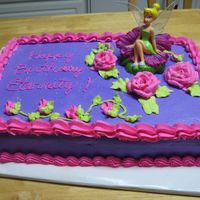 Tinkerbell White cake, buttercream icing.