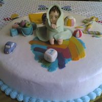 Baby Boy gumpaste figures and buttercream cover