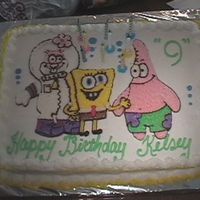 Sponge Bob And Gang Chocolate Devil's cake with BD frosting.