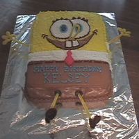 Sponge Bob Marble cake with buttercream frosting.