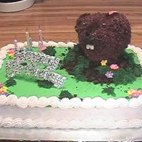 Gound Hog Cake My little girl was born on Groundhog's day and wanted a ground hog birthday cake this year! The "hog" has dirt on his nose...