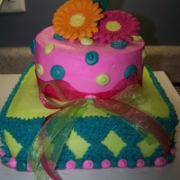 Gerber Daisy Cake this cake was fun with all the colors and shapes!!