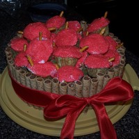 Barrel Of Apples Pirroette's used for the barrel, mini cupcakes and red glitter