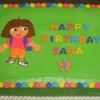 Dora This cake is iced in b/c, with fondant accents for my friend's daughter.
